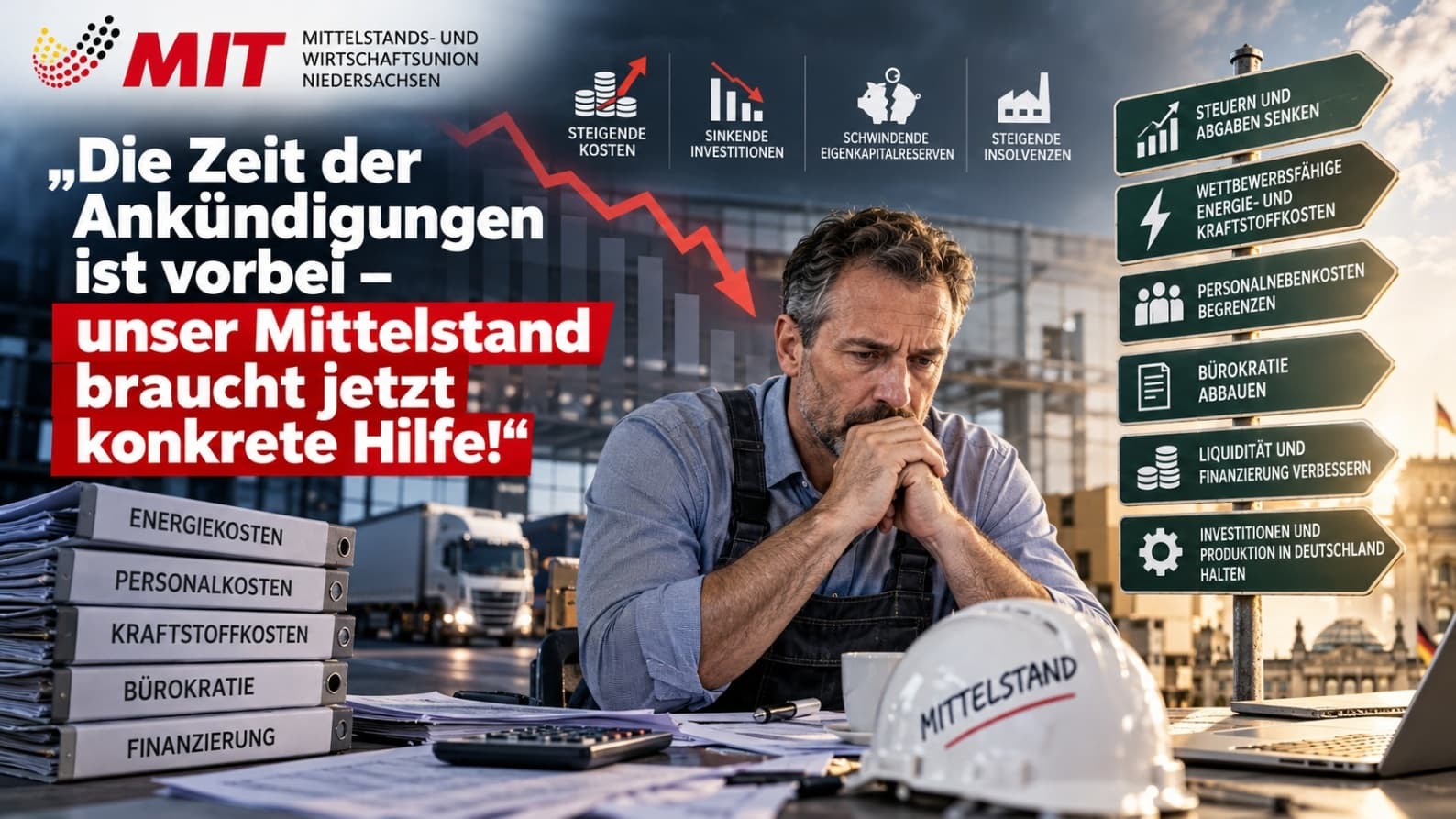 Bormann und Prox: „Die Zeit der Ankündigungen ist vorbei – unser Mittelstand braucht jetzt konkrete Hilfe!“