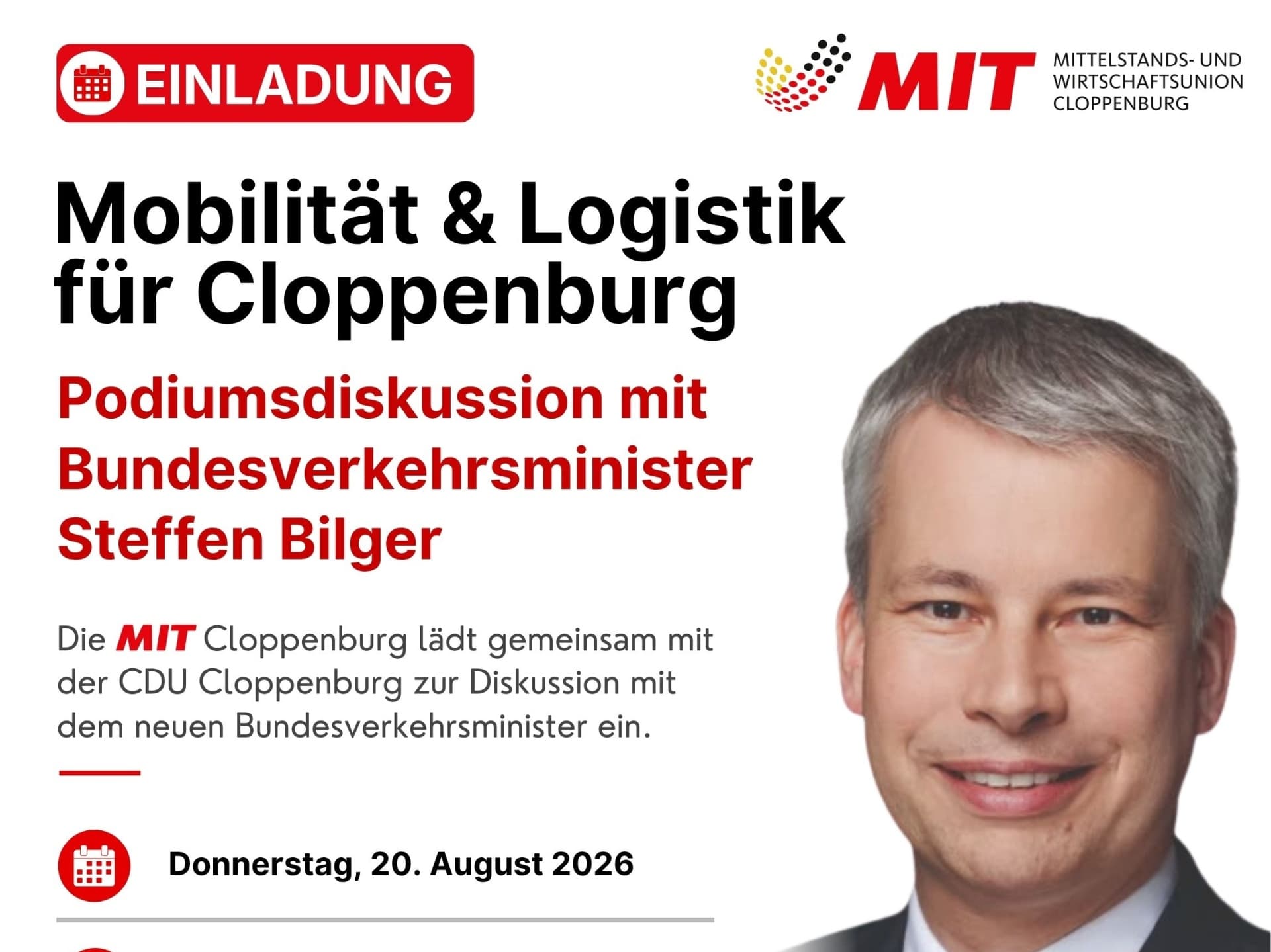 Neuer Bundesverkehrsminister Steffen Bilger kommt nach Cloppenburg